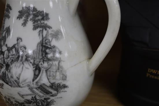 An early Bow mug and mixed ceramics mug height 15cm